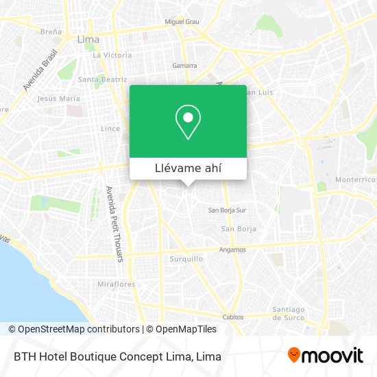 Mapa de BTH Hotel Boutique Concept Lima