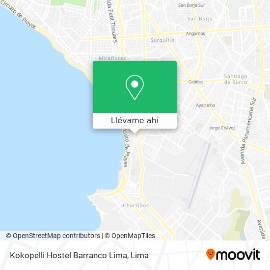 Mapa de Kokopelli Hostel Barranco Lima