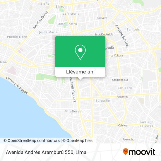 Mapa de Avenida Andrés Aramburú 550