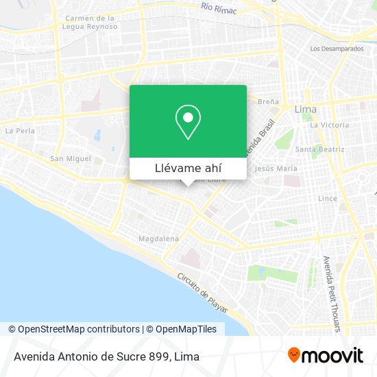 Mapa de Avenida Antonio de Sucre 899