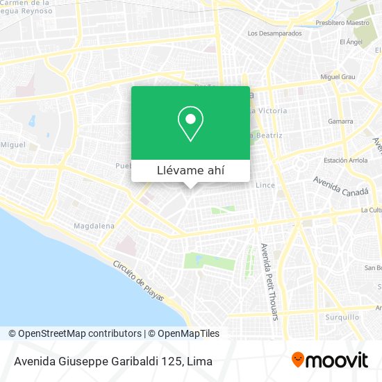 Mapa de Avenida Giuseppe Garibaldi 125