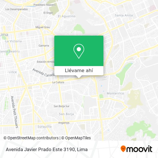 Mapa de Avenida Javier Prado Este 3190