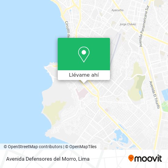 Mapa de Avenida Defensores del Morro