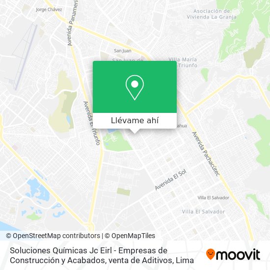 Mapa de Soluciones Químicas Jc Eirl - Empresas de Construcción y Acabados, venta de Aditivos