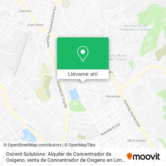 Mapa de Oxirent Solutions- Alquiler de Concentrador de Oxigeno, venta de Concentrador de Oxigeno en Lima