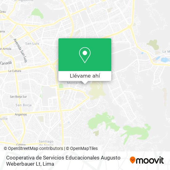 Mapa de Cooperativa de Servicios Educacionales Augusto Weberbauer Lt