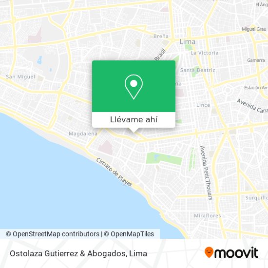 Mapa de Ostolaza Gutierrez & Abogados
