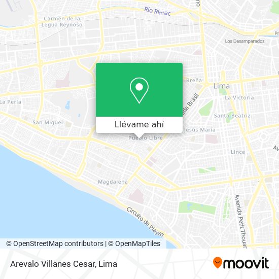 Mapa de Arevalo Villanes Cesar