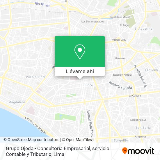 Mapa de Grupo Ojeda - Consultoría Empresarial, servicio Contable y Tributario