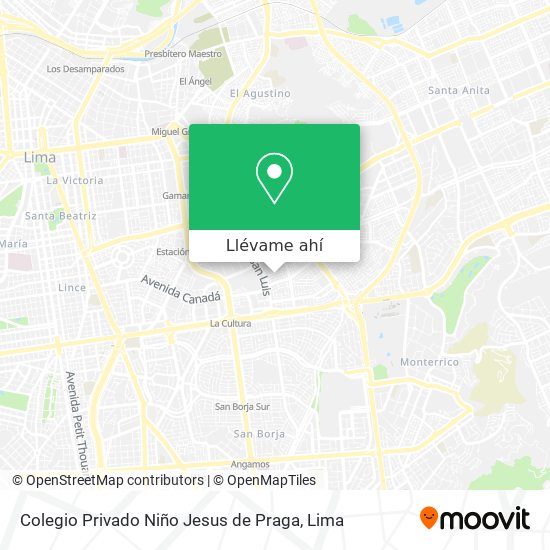 Mapa de Colegio Privado Niño Jesus de Praga