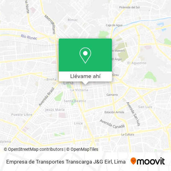 Mapa de Empresa de Transportes Transcarga J&G Eirl