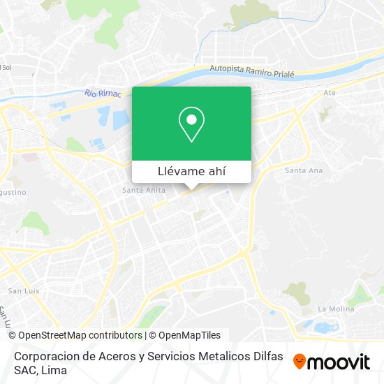 Mapa de Corporacion de Aceros y Servicios Metalicos Dilfas SAC