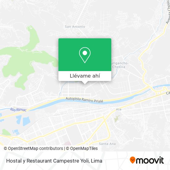 Mapa de Hostal y Restaurant Campestre Yoli