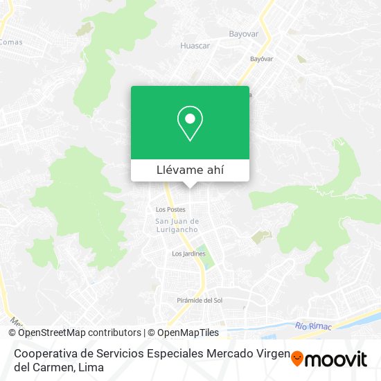 Mapa de Cooperativa de Servicios Especiales Mercado Virgen del Carmen