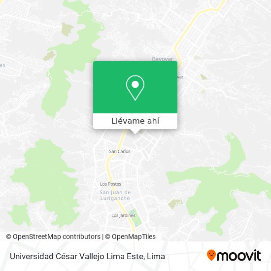 Mapa de Universidad César Vallejo Lima Este