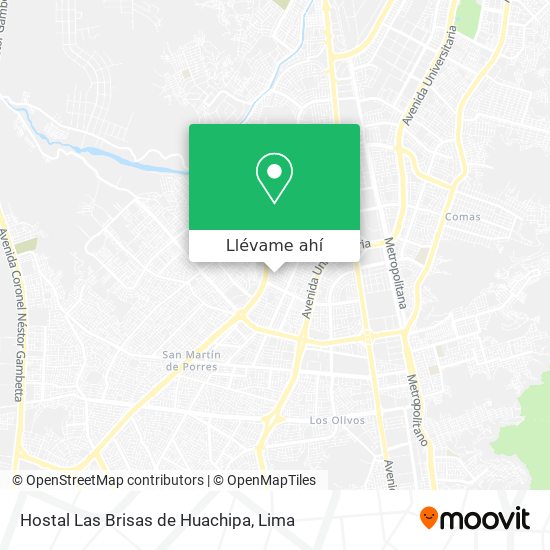 Mapa de Hostal Las Brisas de Huachipa