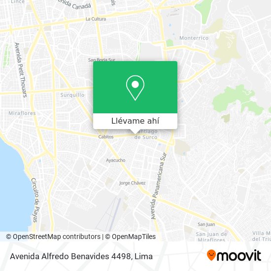 Mapa de Avenida Alfredo Benavides 4498