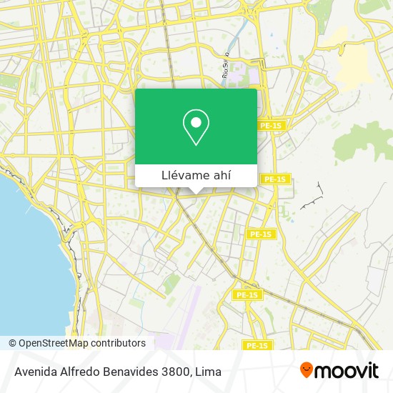 Mapa de Avenida Alfredo Benavides 3800