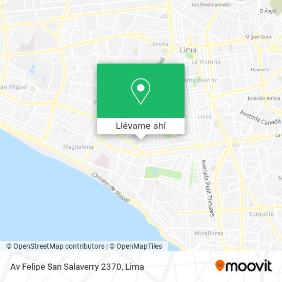 Mapa de Av Felipe San Salaverry 2370