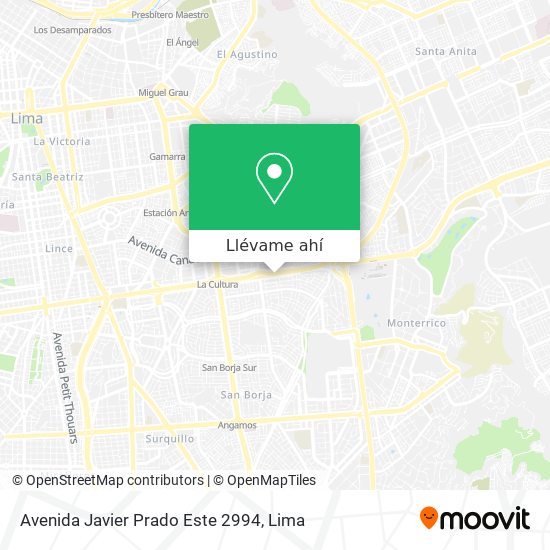Mapa de Avenida Javier Prado Este 2994