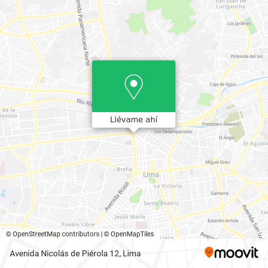 Mapa de Avenida Nicolás de Piérola 12