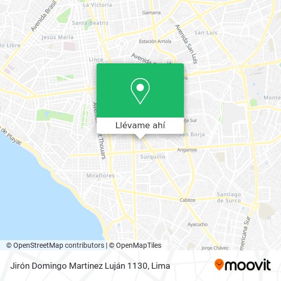 Mapa de Jirón Domingo Martinez Luján 1130