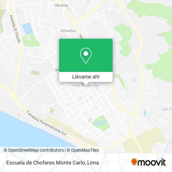 Mapa de Escuela de Choferes Monte Carlo