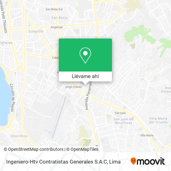 Mapa de Ingeniero-Htv Contratistas Generales S.A.C