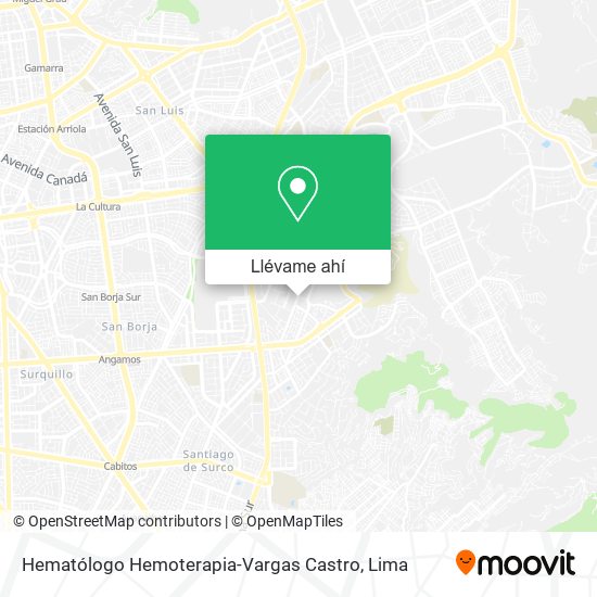 Mapa de Hematólogo Hemoterapia-Vargas Castro