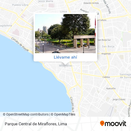Mapa de Parque Central de Miraflores