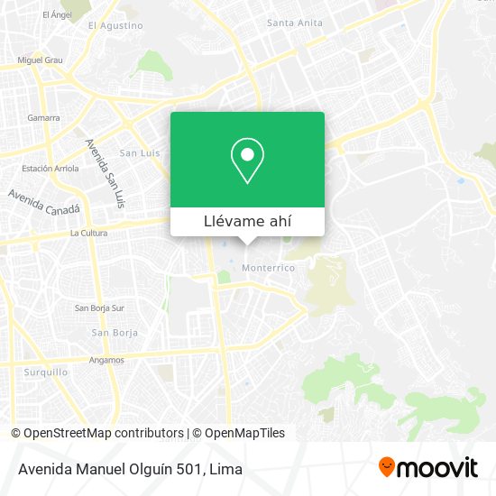 Mapa de Avenida Manuel Olguín 501