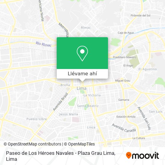 Mapa de Paseo de Los Héroes Navales - Plaza Grau Lima