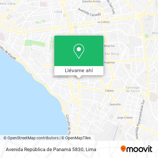 Mapa de Avenida República de Panamá 5830