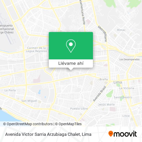 Mapa de Avenida Victor Sarria Arzubiaga Chalet