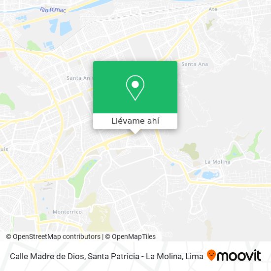 Mapa de Calle Madre de Dios, Santa Patricia - La Molina