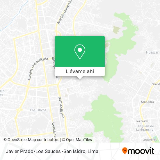 Mapa de Javier Prado / Los Sauces -San Isidro