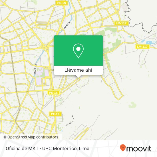 Mapa de Oficina de MKT - UPC Monterrico