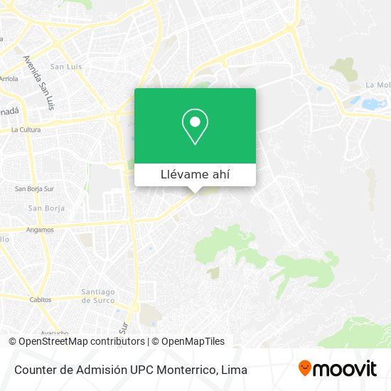 Mapa de Counter de Admisión UPC Monterrico