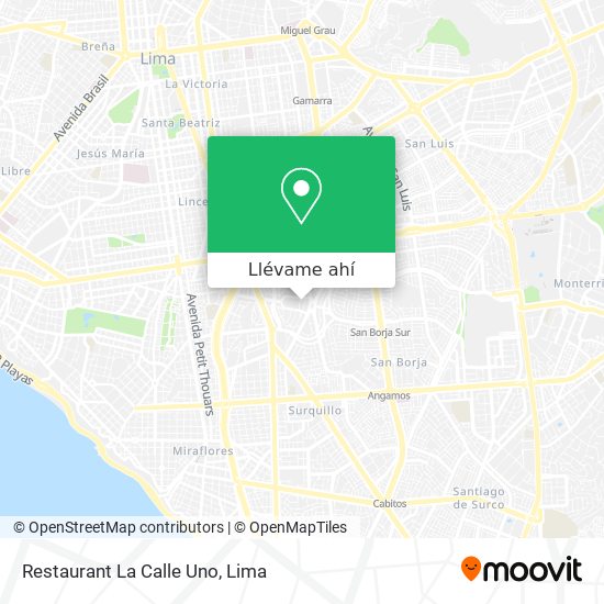 Mapa de Restaurant La Calle Uno