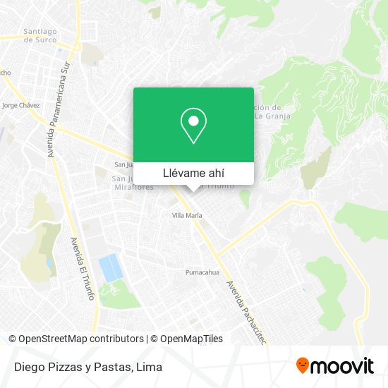 Mapa de Diego Pizzas y Pastas