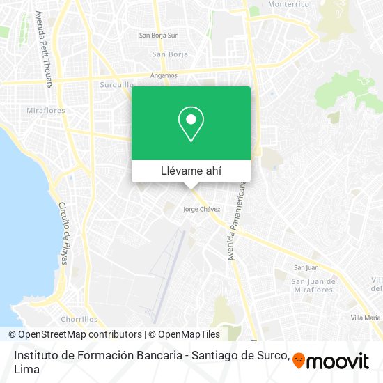 Mapa de Instituto de Formación Bancaria - Santiago de Surco