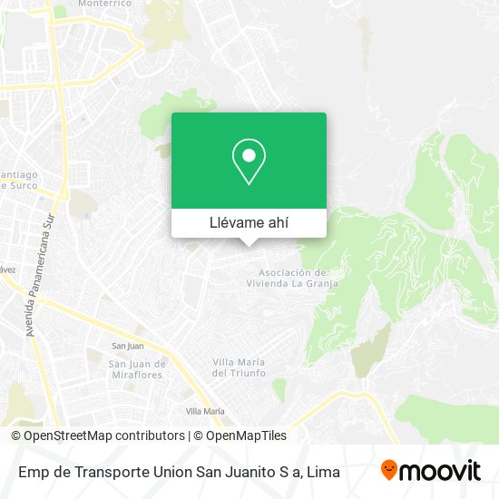 Mapa de Emp de Transporte Union San Juanito S a