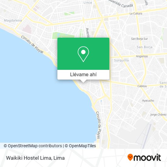 Mapa de Waikiki Hostel Lima