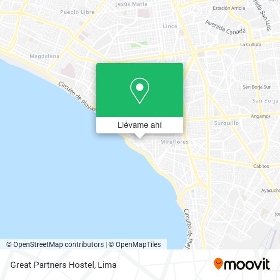 Mapa de Great Partners Hostel