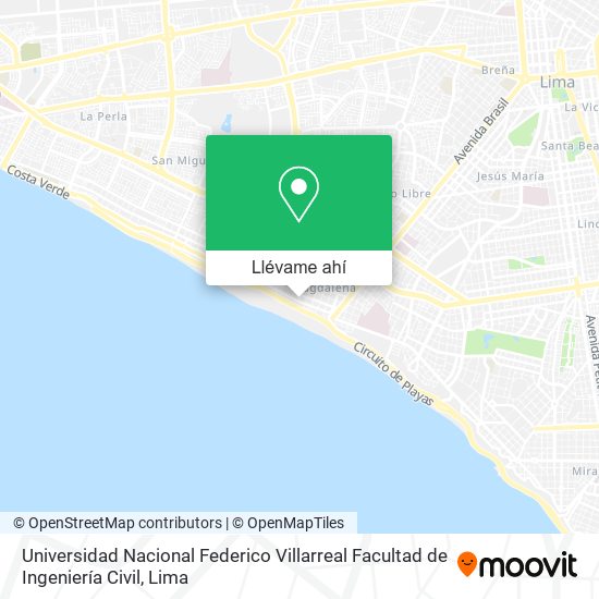 Mapa de Universidad Nacional Federico Villarreal Facultad de Ingeniería Civil