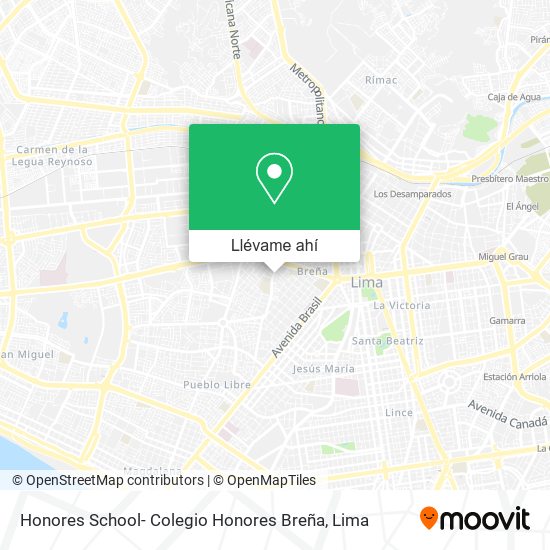 Mapa de Honores School- Colegio Honores Breña