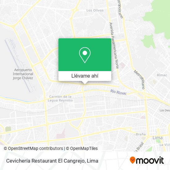 Mapa de Cevichería Restaurant El Cangrejo