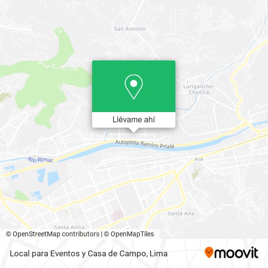 Mapa de Local para Eventos y Casa de Campo