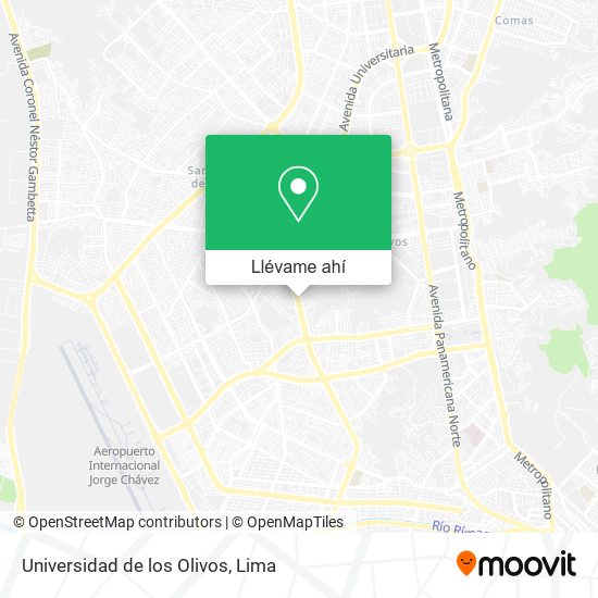 Mapa de Universidad de los Olivos
