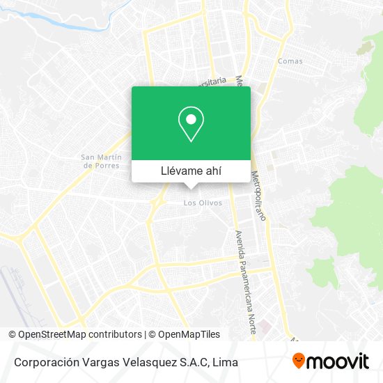 Mapa de Corporación Vargas Velasquez S.A.C